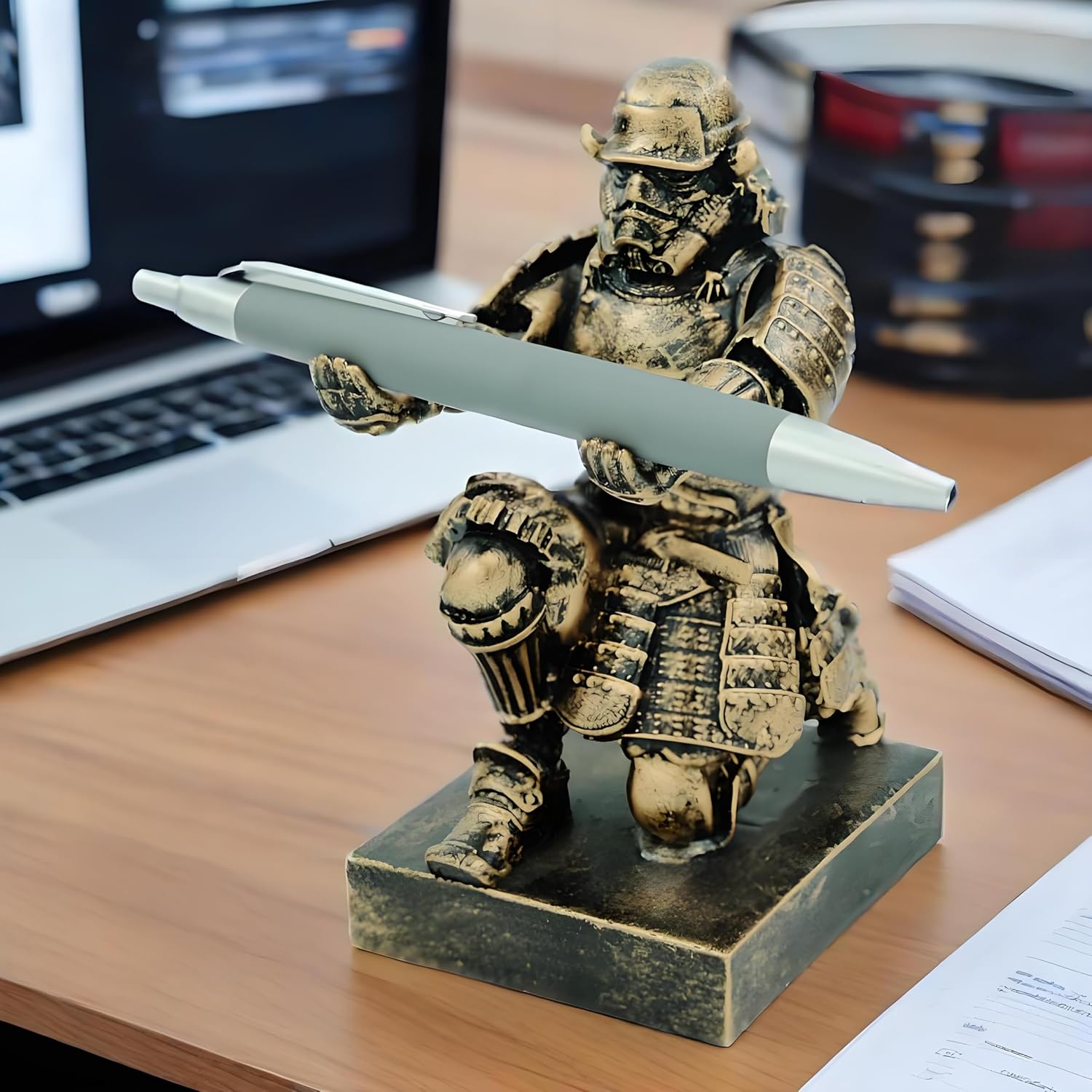 Executive Samurai Pen Holder Personalized Desk Accessory,Mobile Phone & Key Holder,Pencil Holder,Device Gift for Medieval Enthusiasts