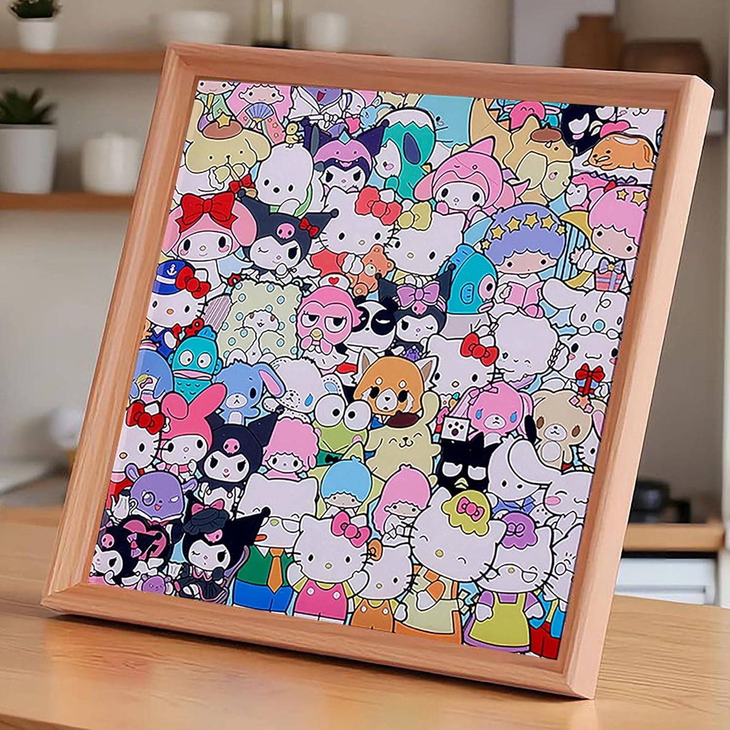 Wooden Coloring Puzzle,DIY Wooden Cat Puzzle Frame-Creative Paintable 3D Little Kitties Handmade Photo Frame Crafts Kits for Home Decoration Gift Includes Marker Pens(36 Colors)