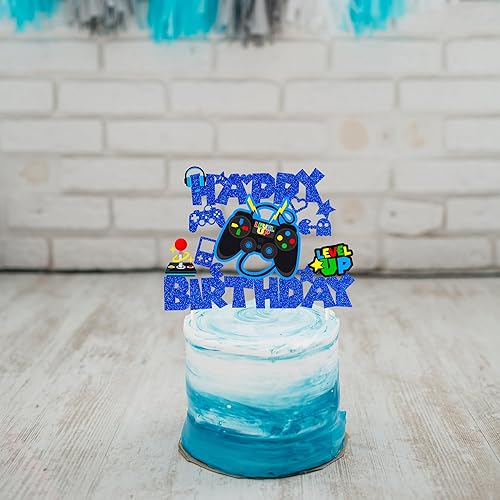 Miniatura 8 de Juego de decoración de pastel de cumpleaños para videojuegos, decoración de pasteles con purpurina, suministros de fiesta temática de videojuegos