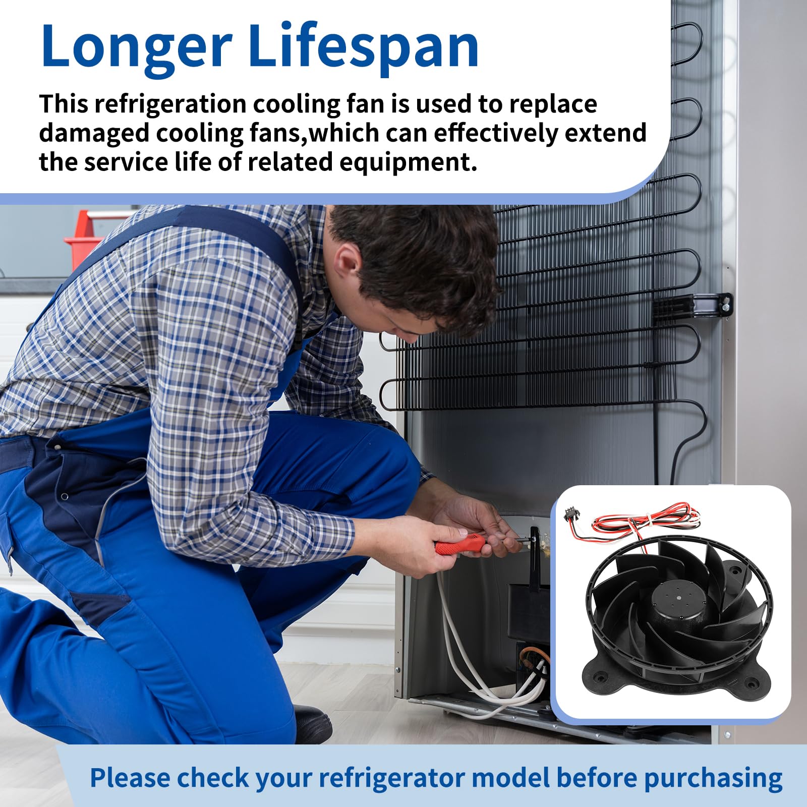 XY12032BM Refrigerator Fan Compatible with Galanz Upright Fridge