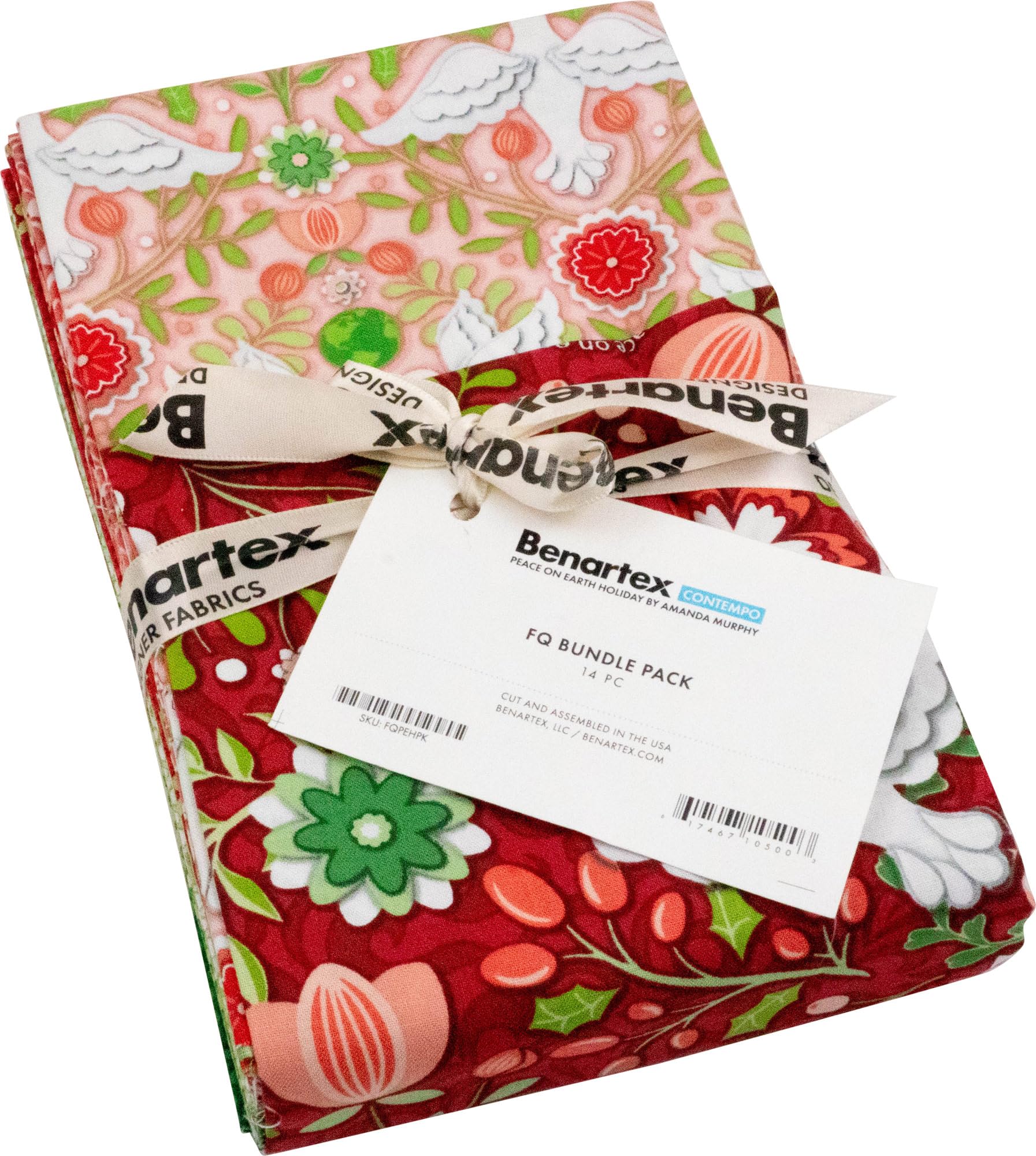 Amanda Murphy Peace on Earth Holiday 14 Fat Quarters Benartex