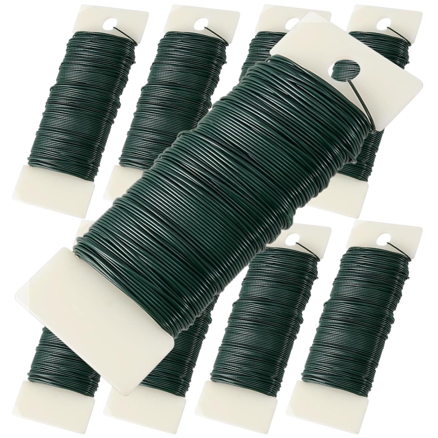 JOIKIT 10 Pack 380 Yard Green Floral Wire, 22 Gauge Paddle Wire for Crafts, Wreath Making, Garland and Floral