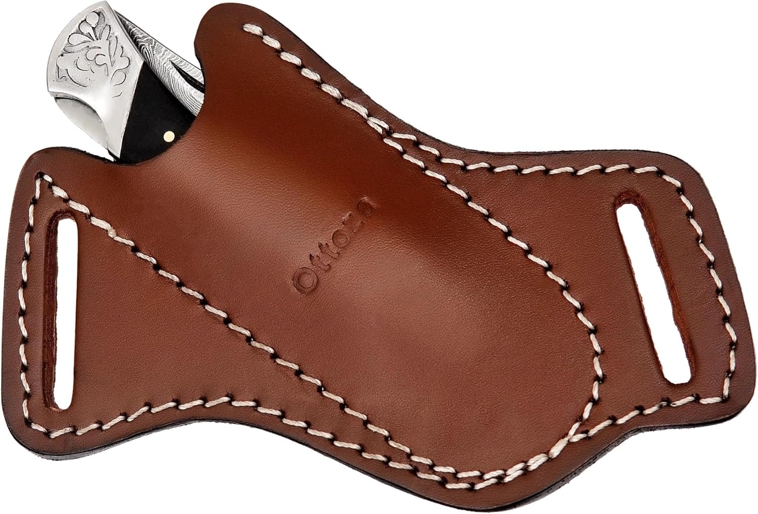 Ottoza Handmade Leather Knife Sheath Cross Draw Knife Sheath 5" Folding