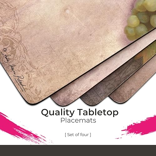 Miniatura 2 de Pimpernel Portmeirion Collection - Juego de 4 manteles individuales (15.7 x 11.7 pulgadas), tableros rectangulares con respaldo de corcho con