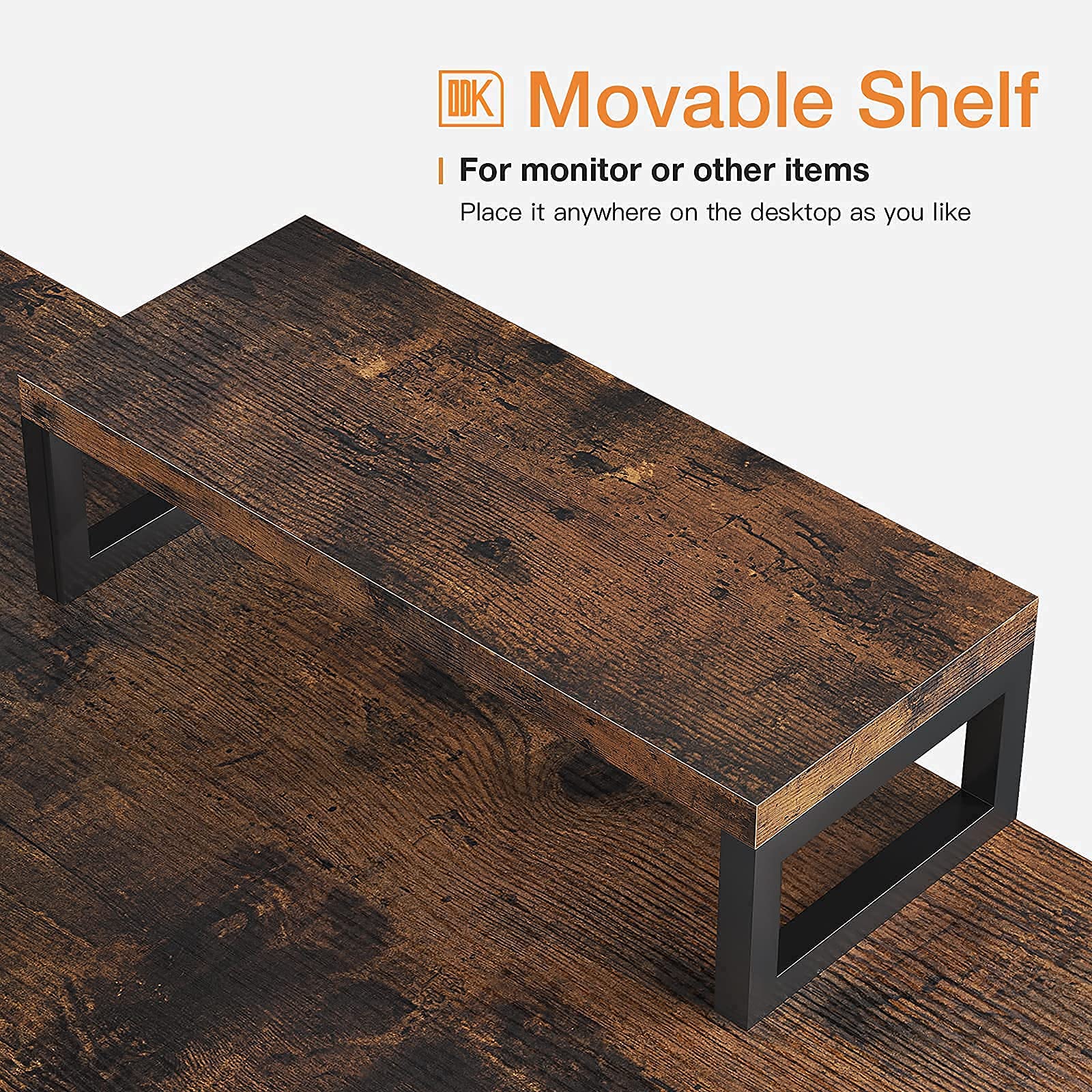 ODK L Shaped Desk, 59" Computer Corner Desk, Gaming Desk, Home Office Writing Desk with Monitor Stand, Space-Saving Workstation Desk, Modern Simple Wooden Desk, Easy to Assemble, Vintage