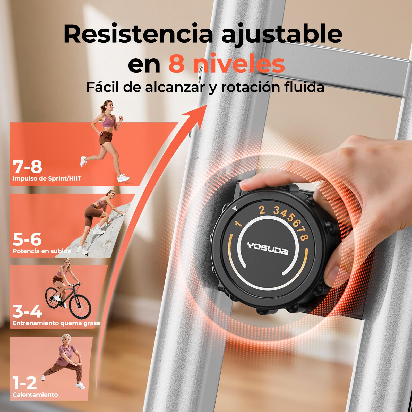 YOSUDA Vélo d'appartement Pliable, vélo d'appartement Pliable, vélo d'appartement Peu encombrant avec Bande de résistance intégrée