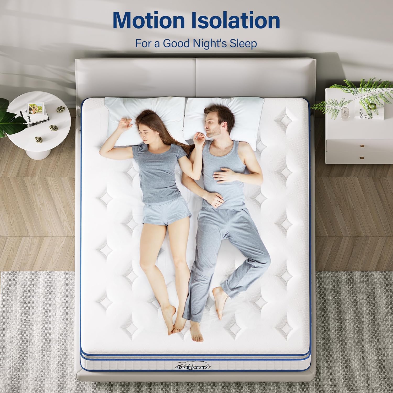 LAZYCAT Twin Mattress, 12 Inch Twin Size Hybrid Mattress in a Box with Memory Foam and Individual Pocket Springs, Extra Lumbar & Shoulder Support, Pain Relief Fiberglass-Free