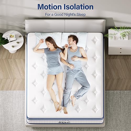 Miniatura 6 de LAZYCAT Colchón híbrido tamaño King de 10 pulgadas en caja, espuma viscoelástica de gel con bobina de bolsillo envuelta individualmente, sensación