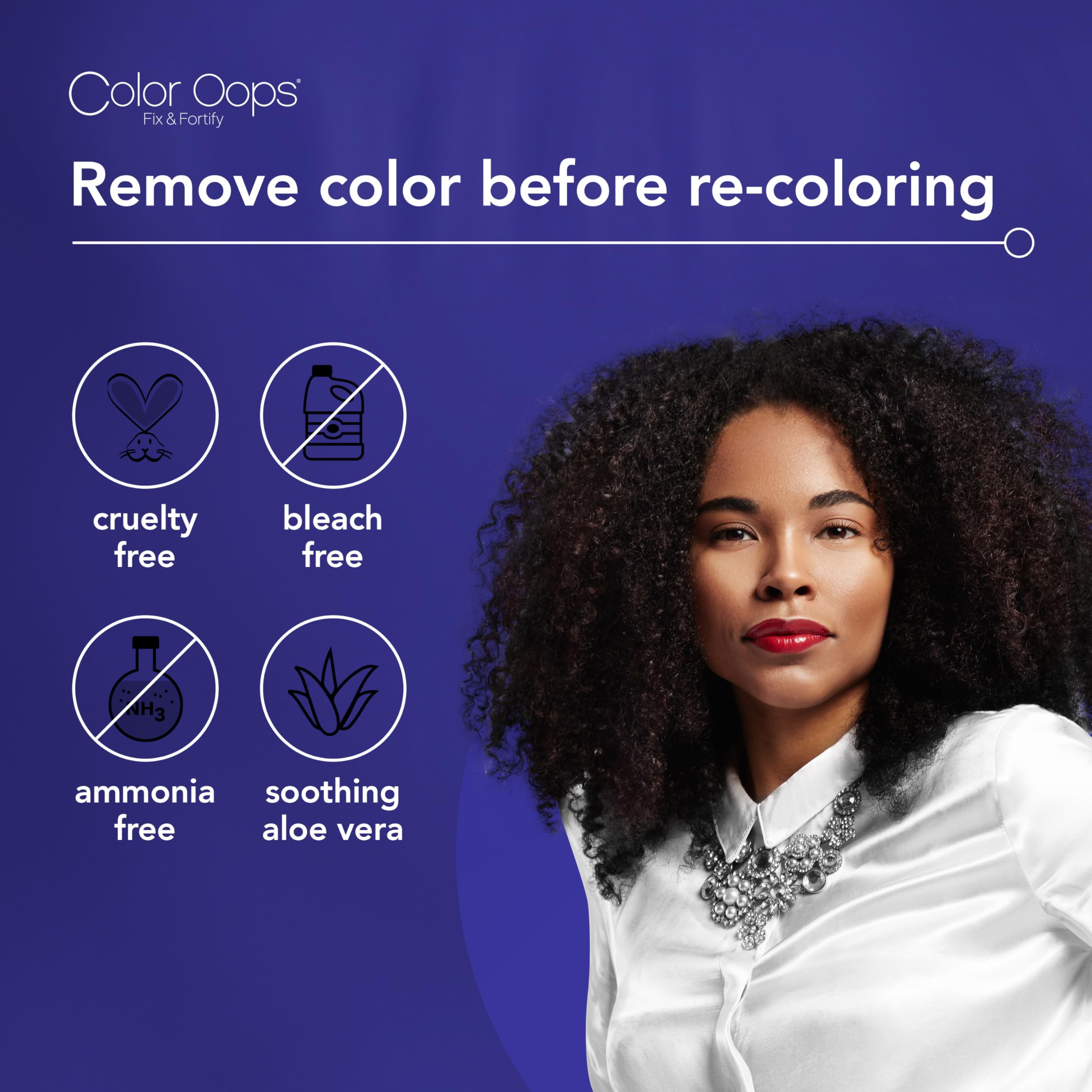 Color Oops Fix & Fortify Bond Rejuvenating Color Remover, Includes Color Remover, Activator Mixing Bottle, Charcoal Shampoo, Bond Rejuvenating Masque, Gloves, Cap, & Instructions, Cruelty Free