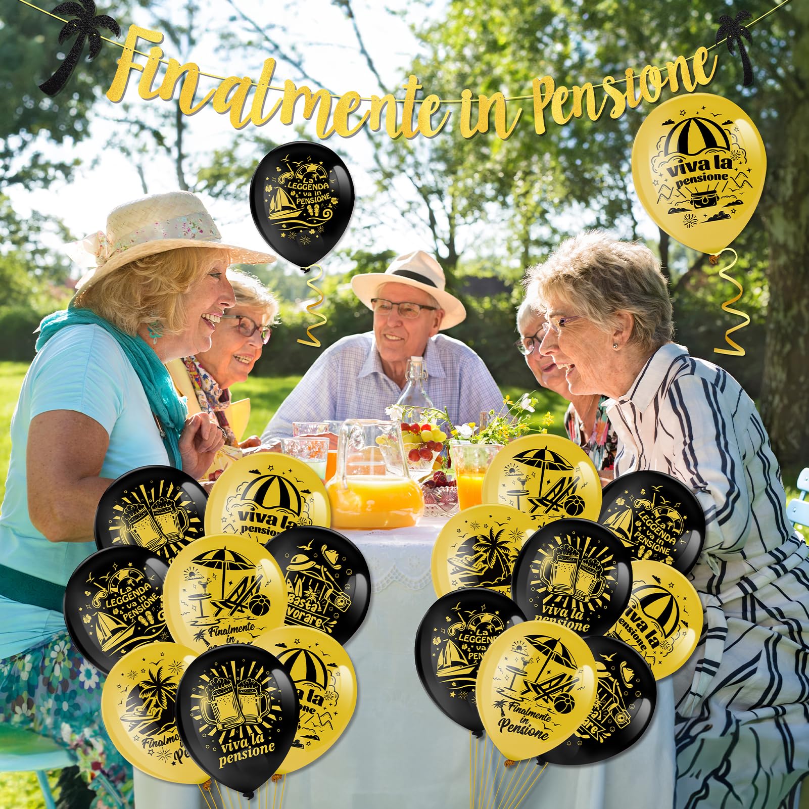 Partydekorationsset Happy Retirement – 37-teiliges schwarz-goldenes Thema, Luftballons im Ruhestand, einschließlich We Will Miss You-Banner, später Verräter-Buchstabe, schwarze und goldene Partydekorationsset Happy Retirement – 37-teiliges schwarz-goldenes Thema, Luftballons im Ruhestand, einschließlich We Will Miss You-Banner, später Verräter-Buchstabe, schwarze und goldene