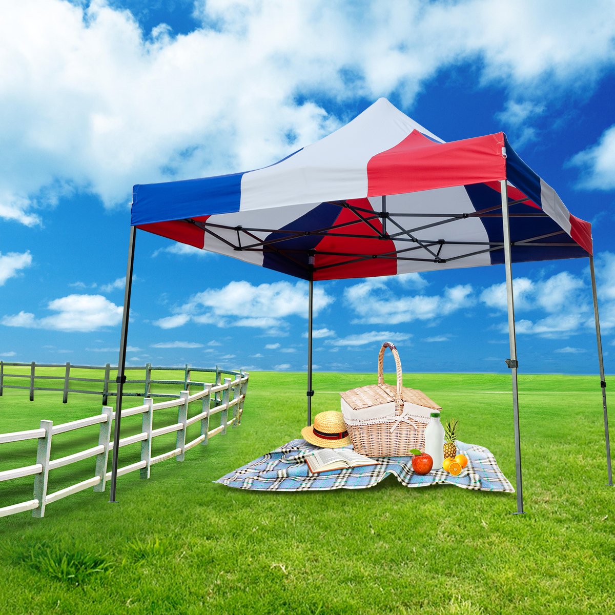 zelt frz Topgoods Falt Pavillon 3 x 3 M Gartenzelt Faltzelt Faltpavillon Partyzelt Französisch Flagge (3030D-FR) Zonengeräte GRÖSSEN:XS Rennrad Kalkhoff, Fahrräder &