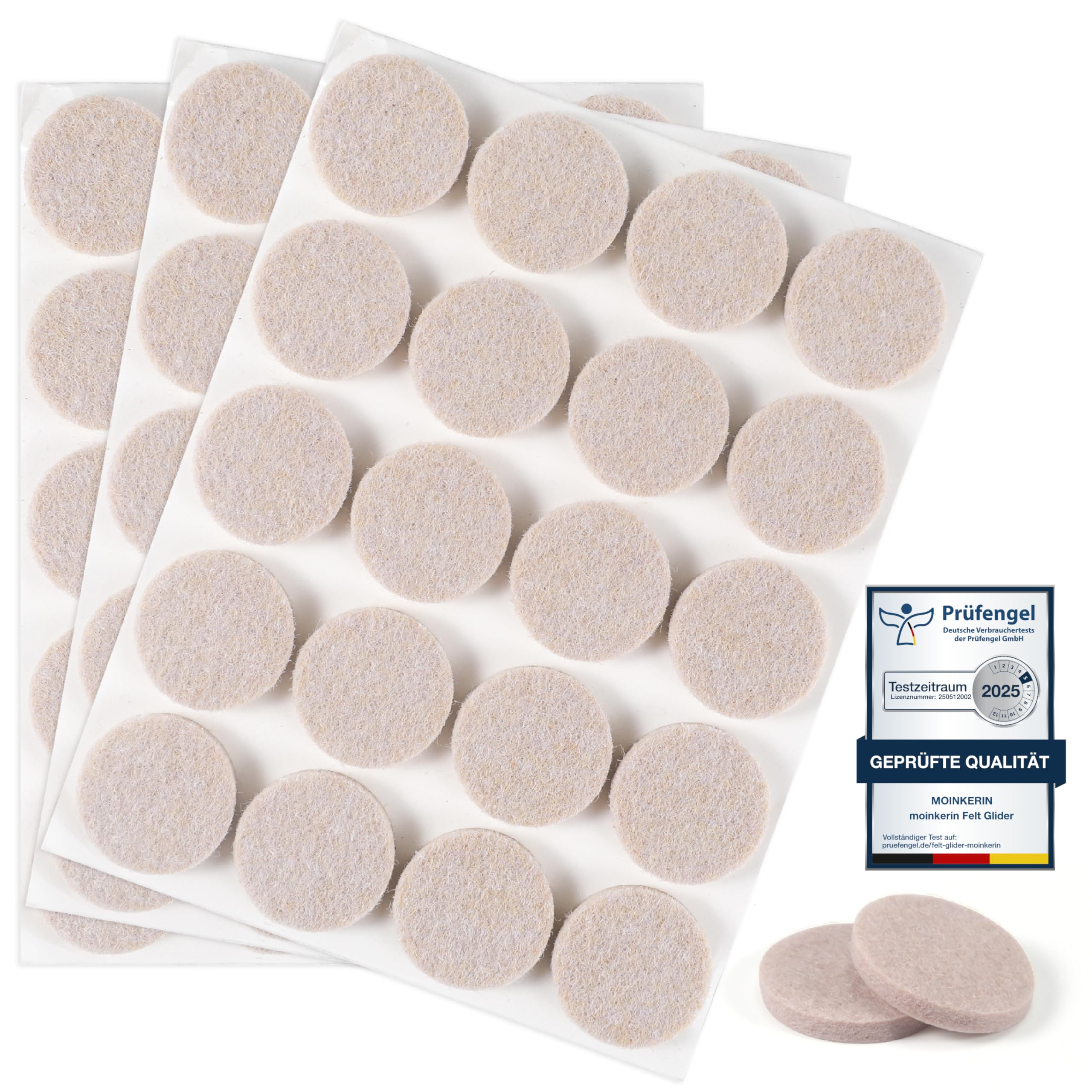 moinkerin 32 Stücke Filzgleiter Selbstklebend 35mm filzgleiter für stühle 5mm Dicke Möbel Filzgleiter für Möbelfüße Stuhlbeine, Hartholzböden(Schwarz,35mm)