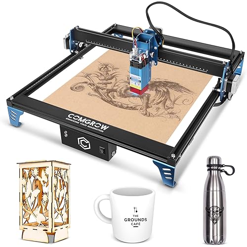 Comgrow Z1 Laser Engraving Machine 5W Output Power, Laser Cutter and Engraver Machine 24V Compressed Spot 10000mm/min with Eye Protection for Wood Metal Glass Acrylic Leather 15.7"x15.7"