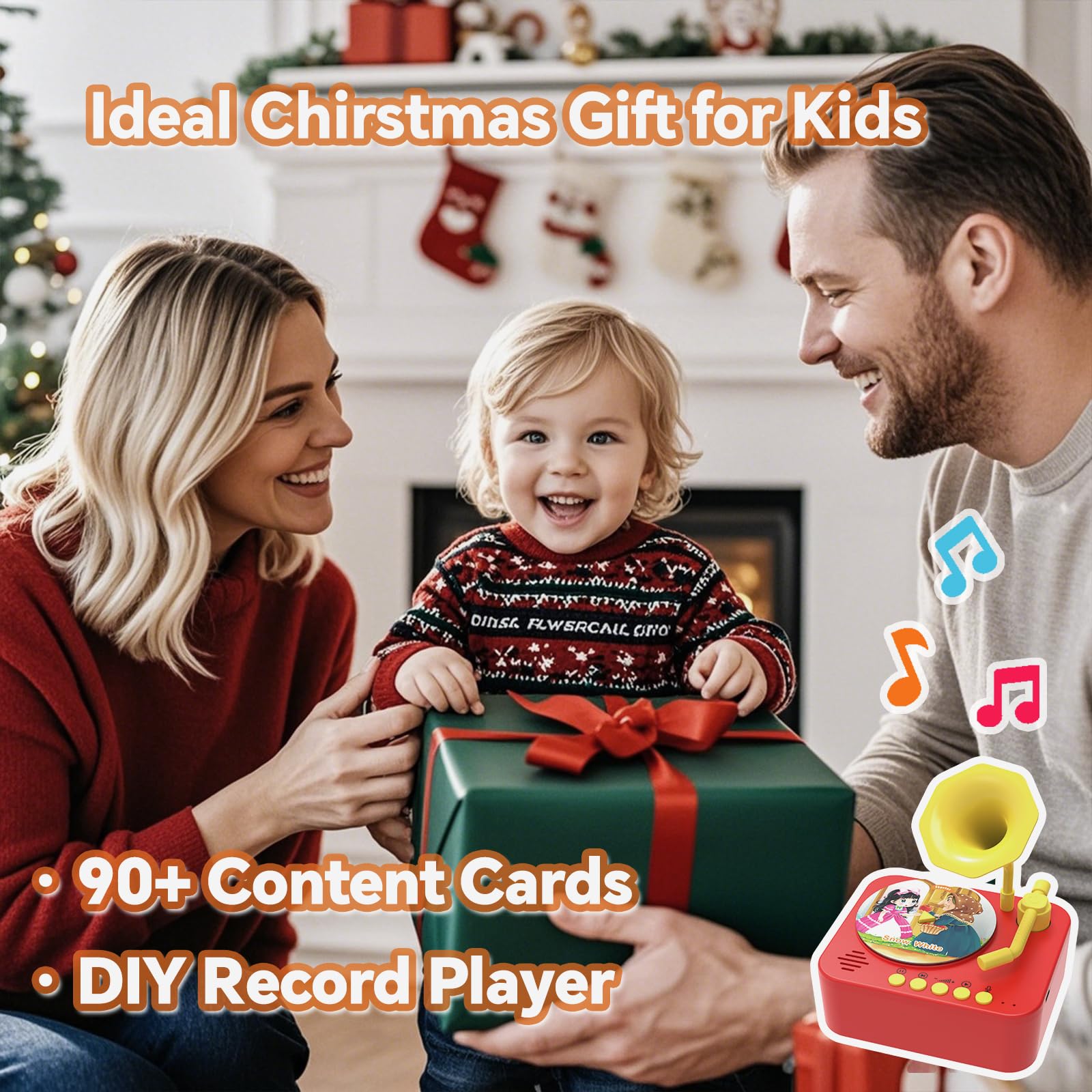 Think Buddy Kids Record Player Story Telling Toys for Kids 3 Years Old Boys Girls 3