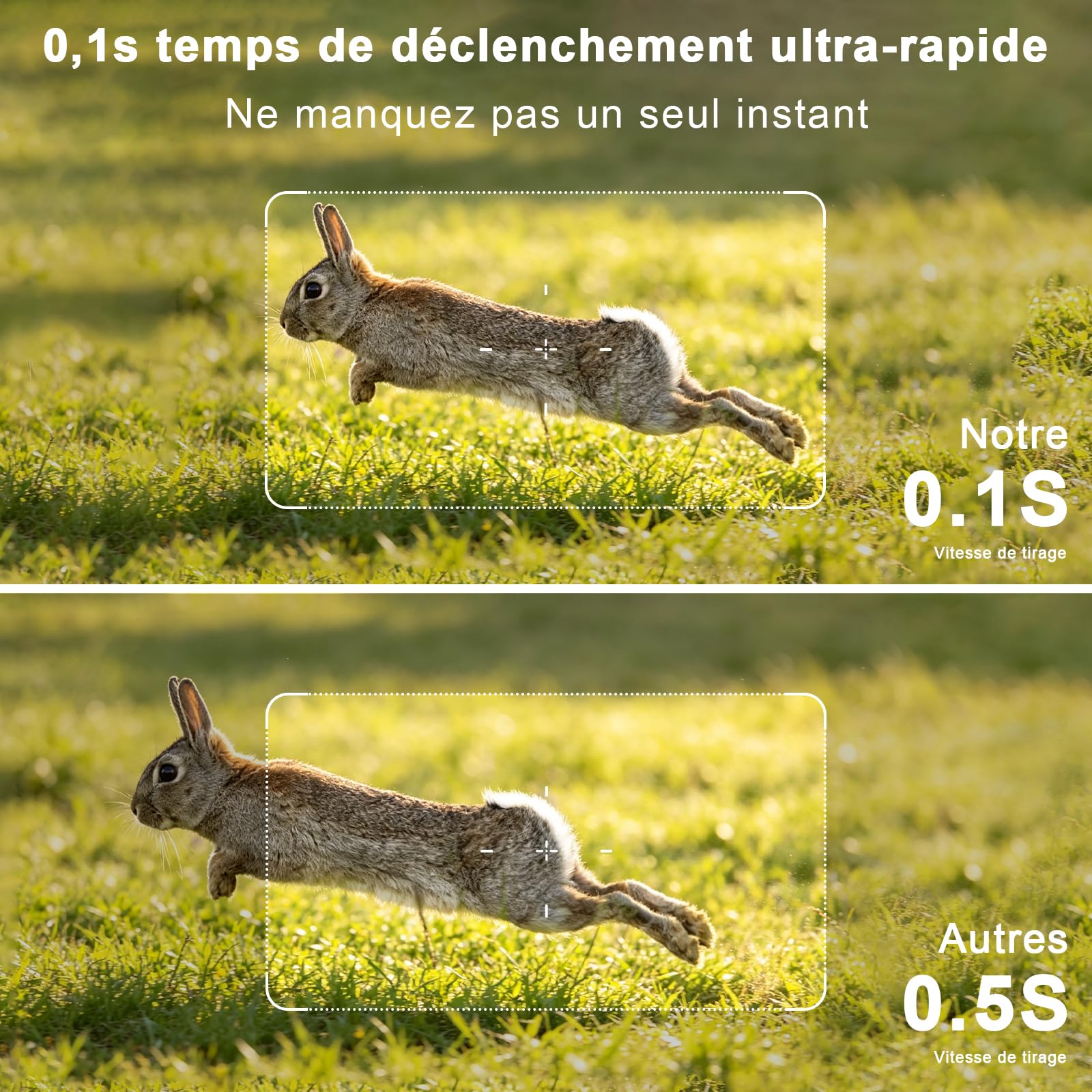 Caméra de Chasse Solaire 5K/64MP WiFi Rechargeable 10000mAh | Vision Nocturne Infrarouge, Grand Angle 120°, Étanche IP66, Carte 32GB Incluse Batterie Rechargeable