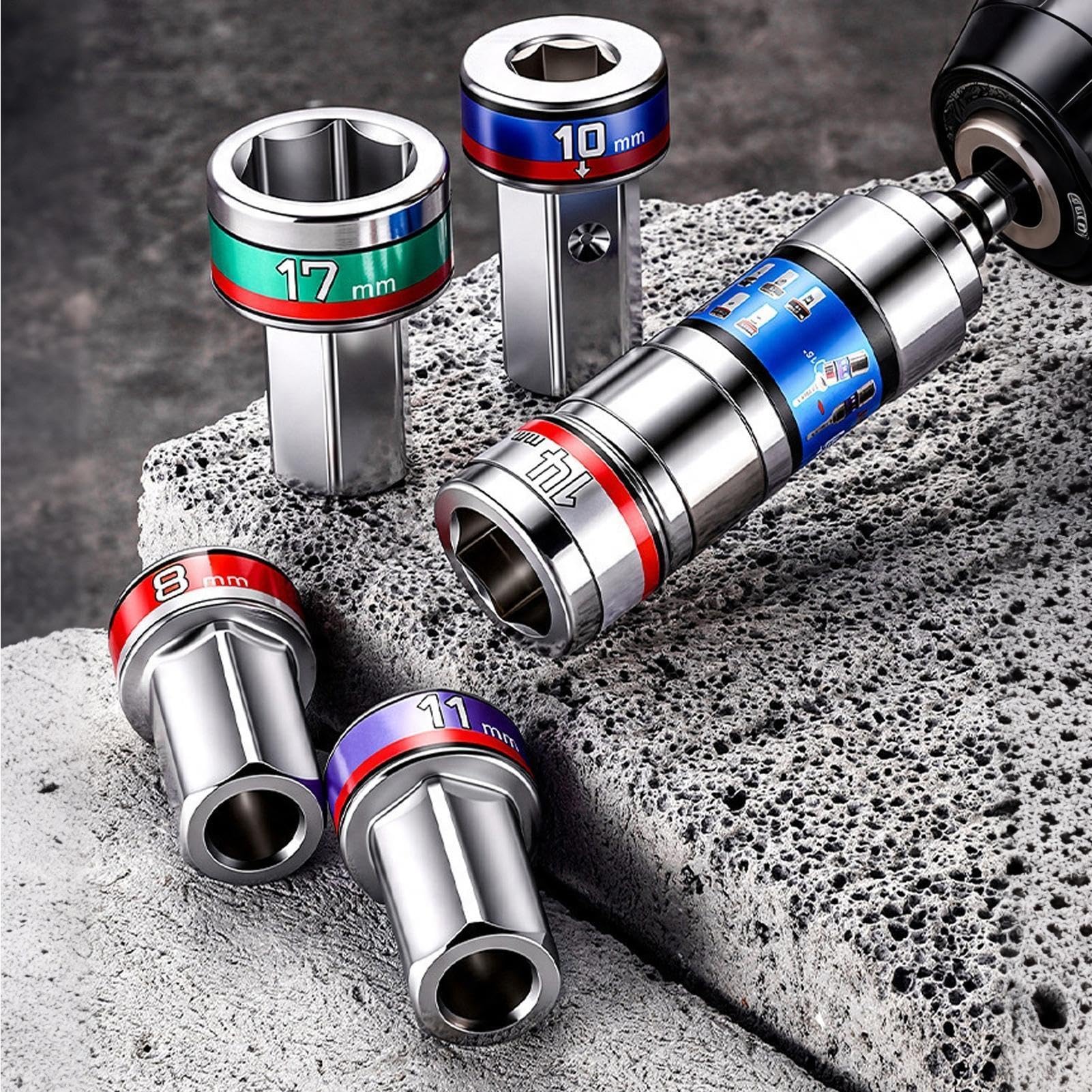 Universal-Gelenk-Steckschlüssel-Satz Reparaturwerkzeug aus legiertem Stahl | Drehbarer Steckschlüssel-Adapter für Haushalt Hardware Montage Motorrad Fahrzeug Reparatur Werk