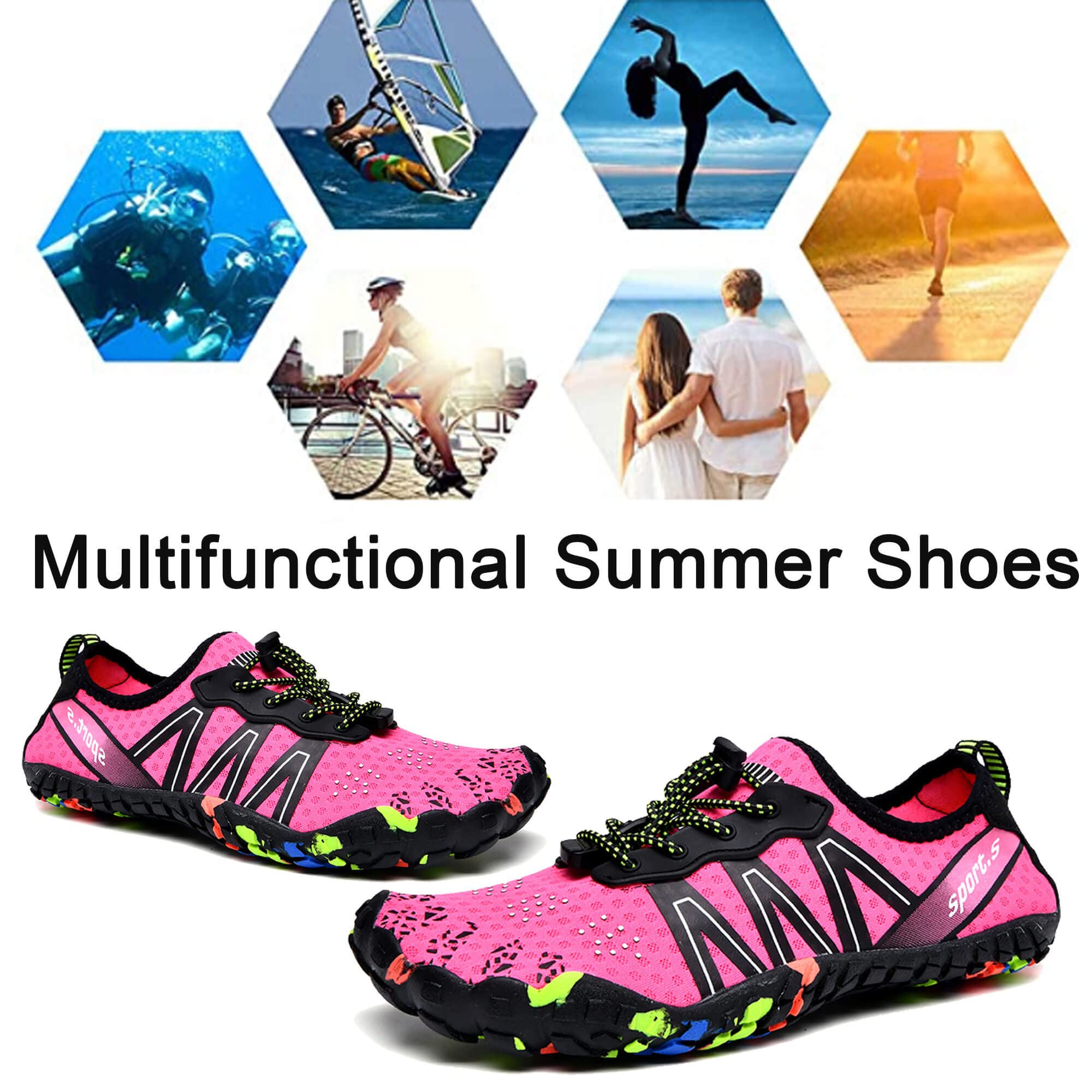 Scarpe da Acqua Scarpe da Spiaggia da Uomo Donna Scarpe da Surf a Piedi Nudi Quick Dry Scarpe da Mare da Donna Leggero Unisex Sport Diving Scarpe da Piscina