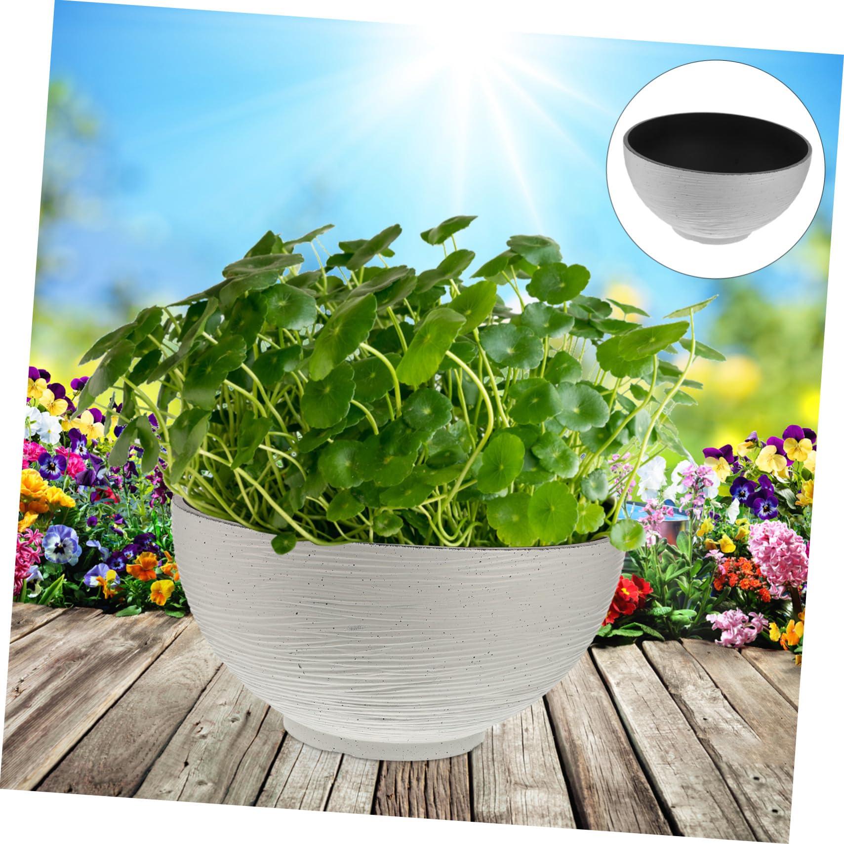 Hydroponic Water Lily Gardening Pot Lightweight Decorative Planting Bowl for Home And Office Losowy Kolor