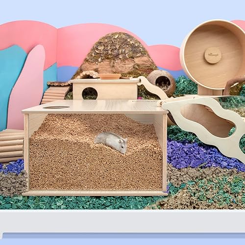 Miniatura 6 de Niteangel Caja de excavación de hámster visible para enano sirio Roborovski Campbell Hamsters Gerbos, ratones, Lemmings Degus u otras mascotas de