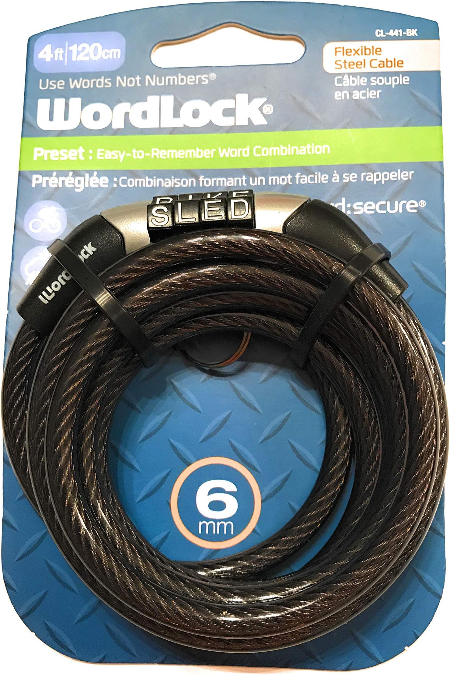 Wordlock Inc CL-441-BK 4' 6MM Black Cable Lock