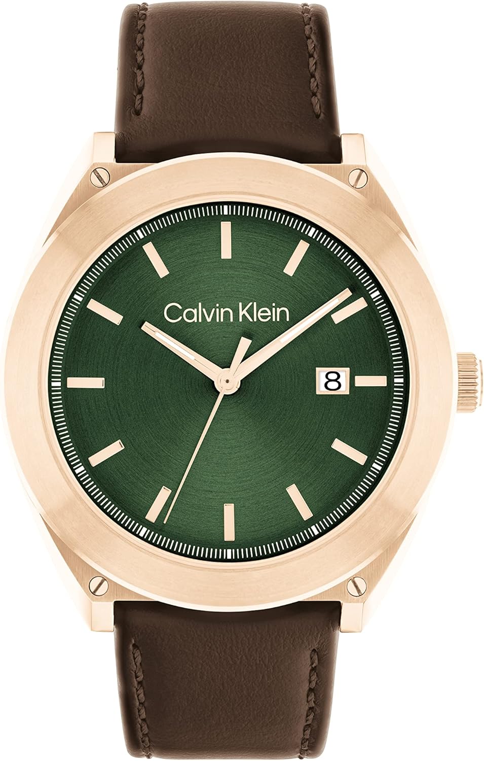 Calvin Klein Orologio Analogico al Quarzo da Uomo con Cinturino in Pelle Marrone - 25200202 Calvin Klein Orologio Analogico al Quarzo da Uomo con Cinturino in Pelle Marrone - 25200202