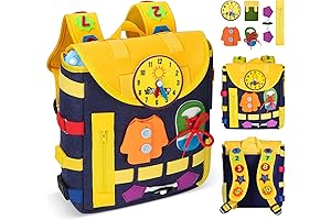 Toddler Busy Board Activity Backpack for Travel and Learning
