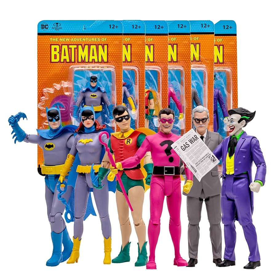 新品　レア？　バットマン　レトロ　ゲーム Amazon.com: McFarlane Toys - DC Retro Batman 66, 6 Pack, 6in