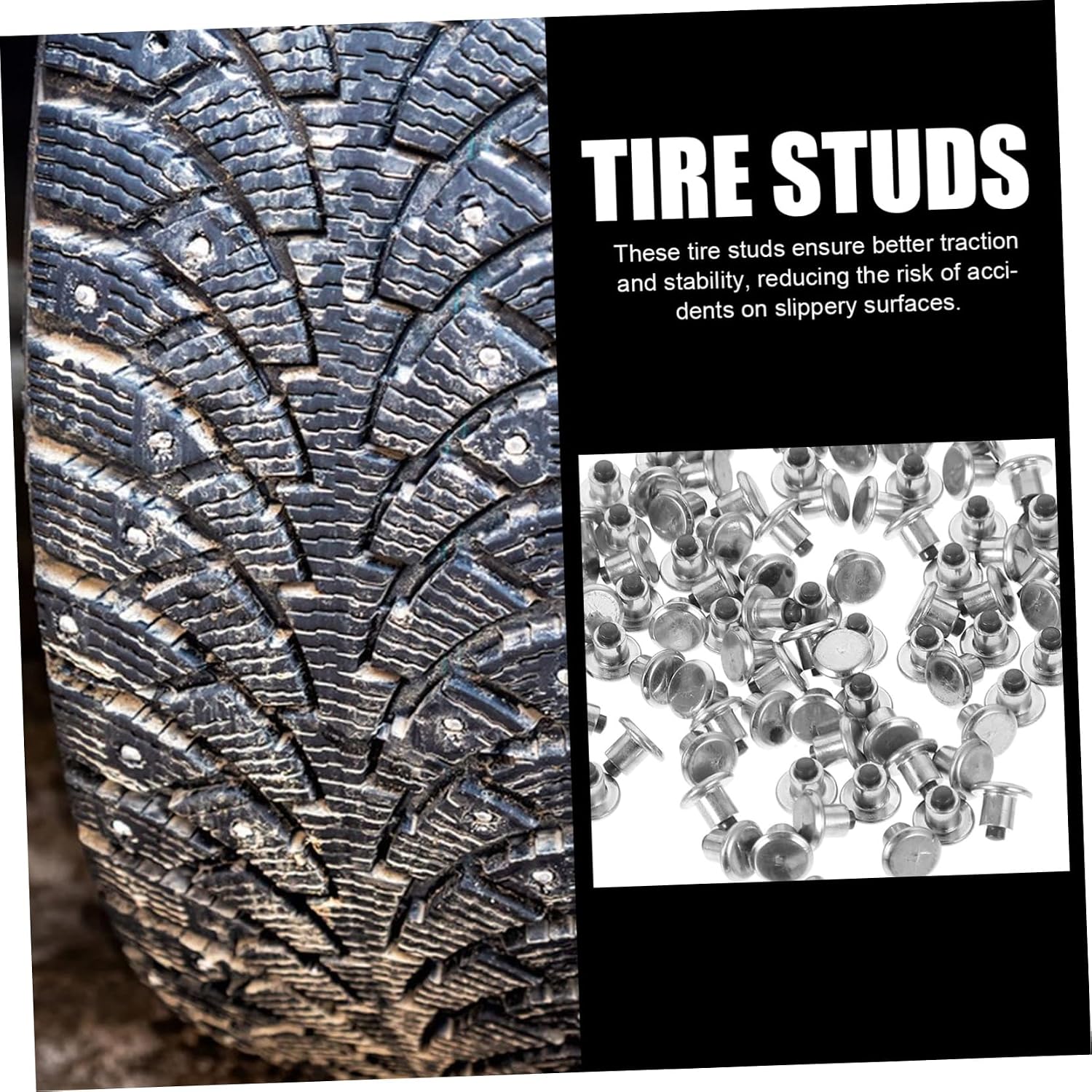 100pcs Tire Spikes for Ice and Snow Tire Studs Enhanced Safety Versatile Compatibility Improved Handling Off-road Performance Long-lasting