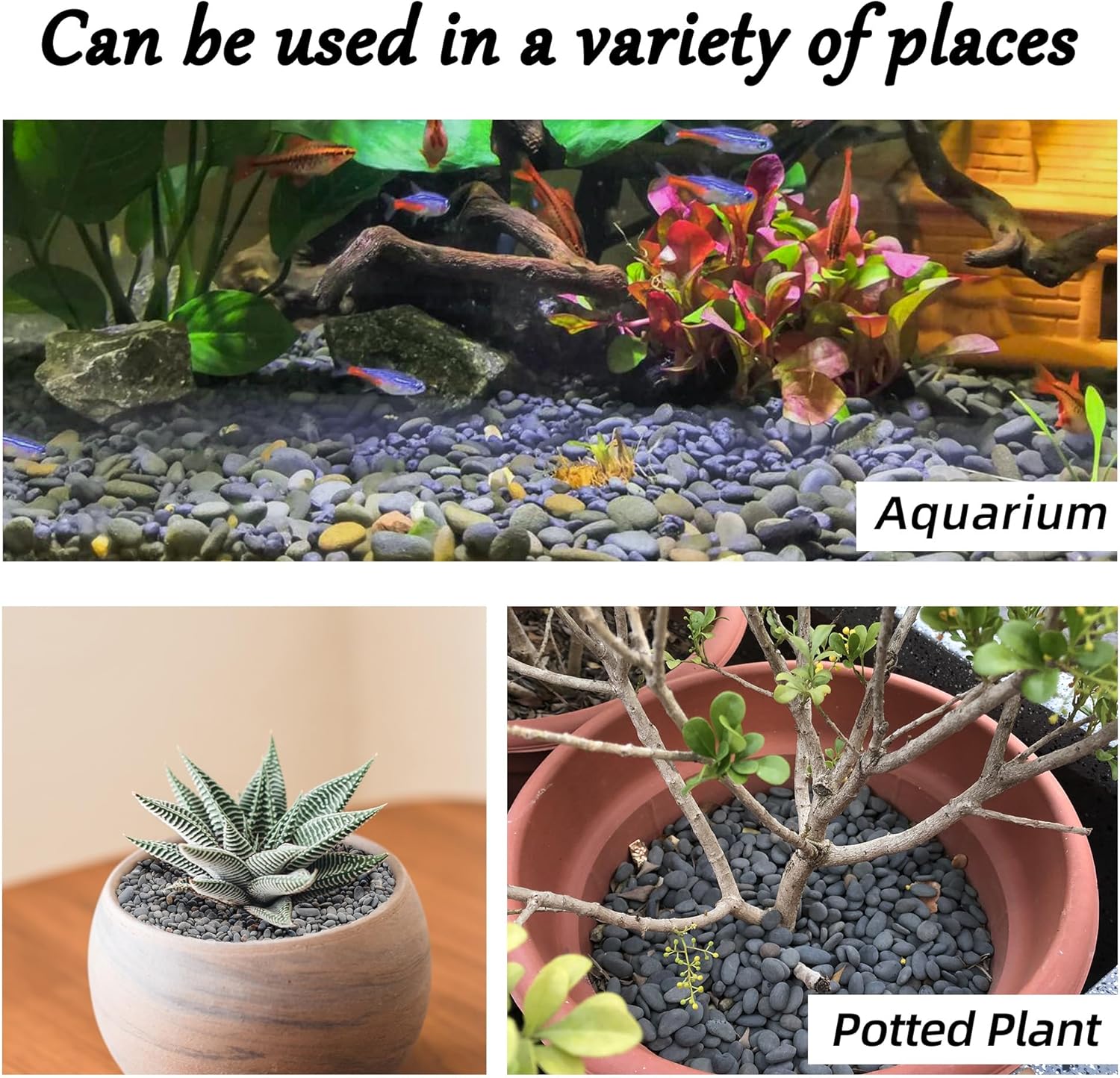 CJGQ 18lb Aquarium Gravel for Plants, Decorative River Rocks Pebbles for Succulents Cactus Outdoor Garden Landscaping, Natural Small Drainage Rocks Gravel for Fish Tank Vases Terrarium