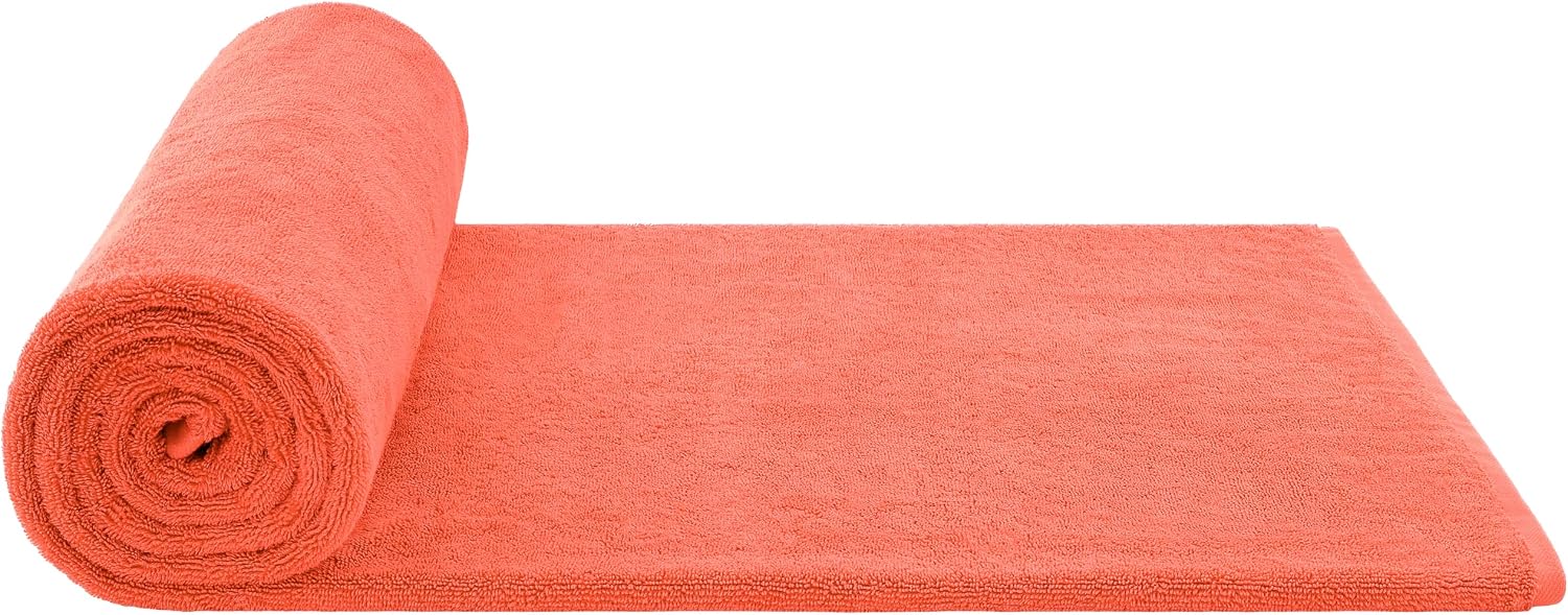 100% Cotton Oversized 40x80 Bath Sheet, Turkish Bath Towels for Bathroom Extra Large, Coral Bath Sheet