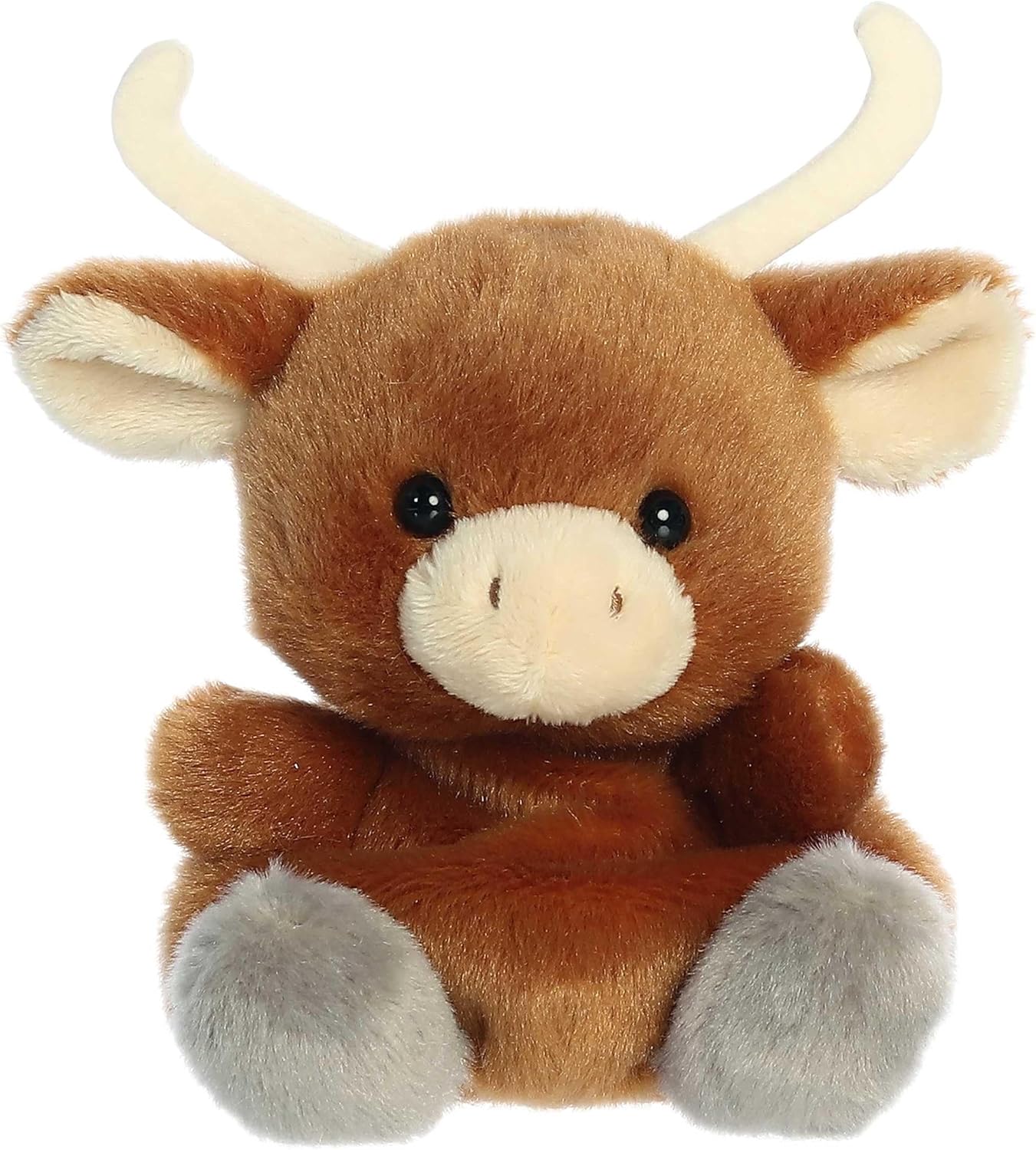 Aurora® Adorable Palm Pals™ Landon Longhorn™ Stuffed Animal - Fun Collectible Plush for Kids and Adult Collectors - Perfect for Decorating Rooms and Birthday Gifts - Brown 5 Inches