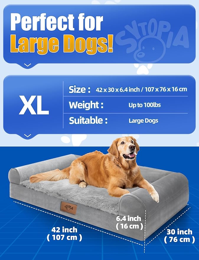 Cama para Perro Grande 107x76 cm Ortopédica Lavable miniatura 5