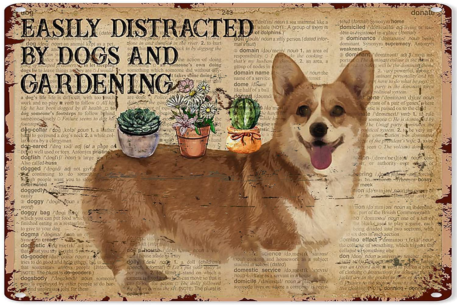 Amazon.co.jp: コーギーとジューシーな金属製の看板ヴィンテージクラブ