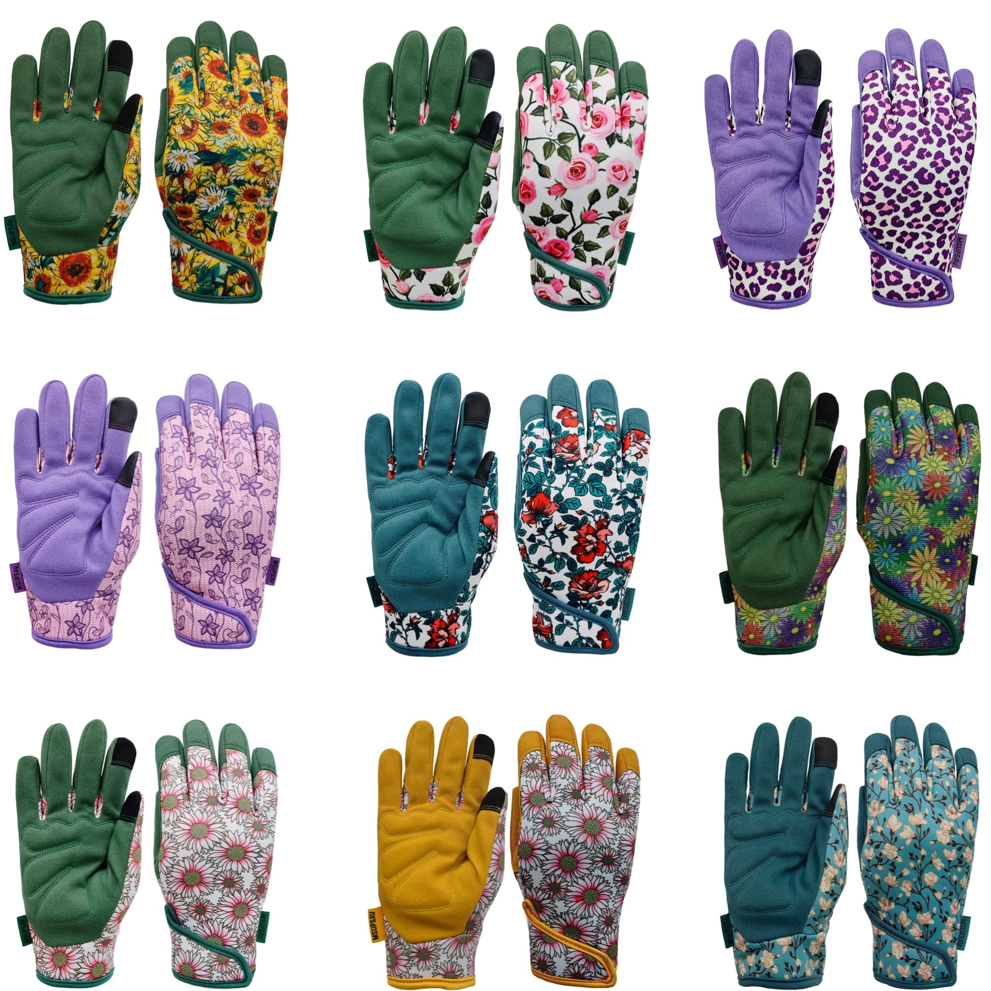 Gartenhandschuhe für die tägliche Arbeit, Gartenhandschuhe aus PU-Leder, Touchscreen-Arbeitshandschuhe, Geschenke für Frauen, S, Grün