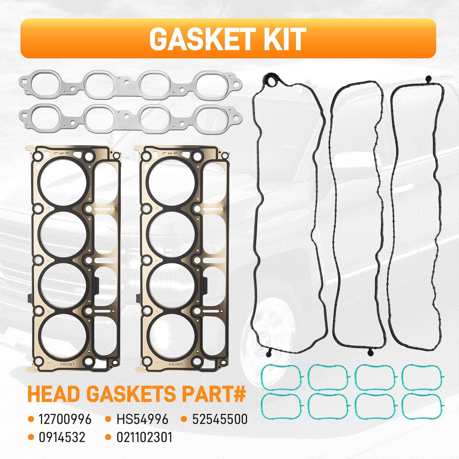 Upgrade AFM DOD 5.3L Camshaft Lifters Kit with Head Gasket Set Compatible with GMC Sierra Yukon, Chevy Silverado Suburban Tahoe 2014-2021 Gen V L83 5.3L Engine Replace# HS26744PT 12619823 12569256