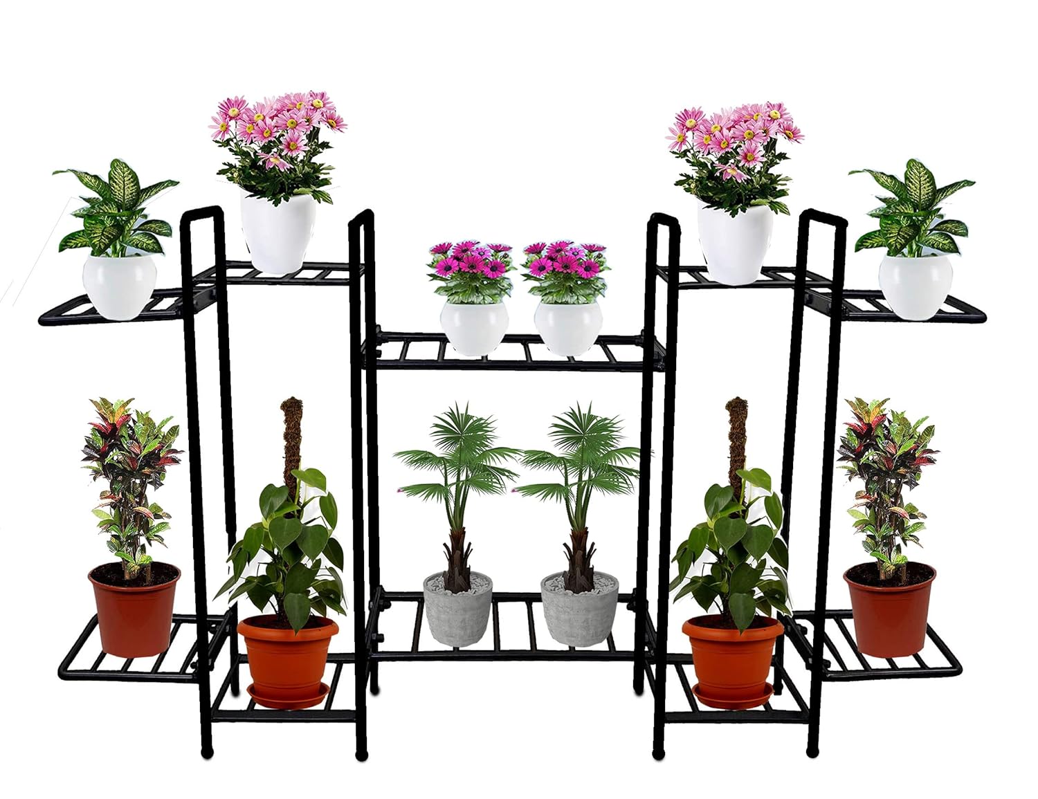 IRON LANDS 12 Tier Metal Plant Stand with Protective Base Indoor