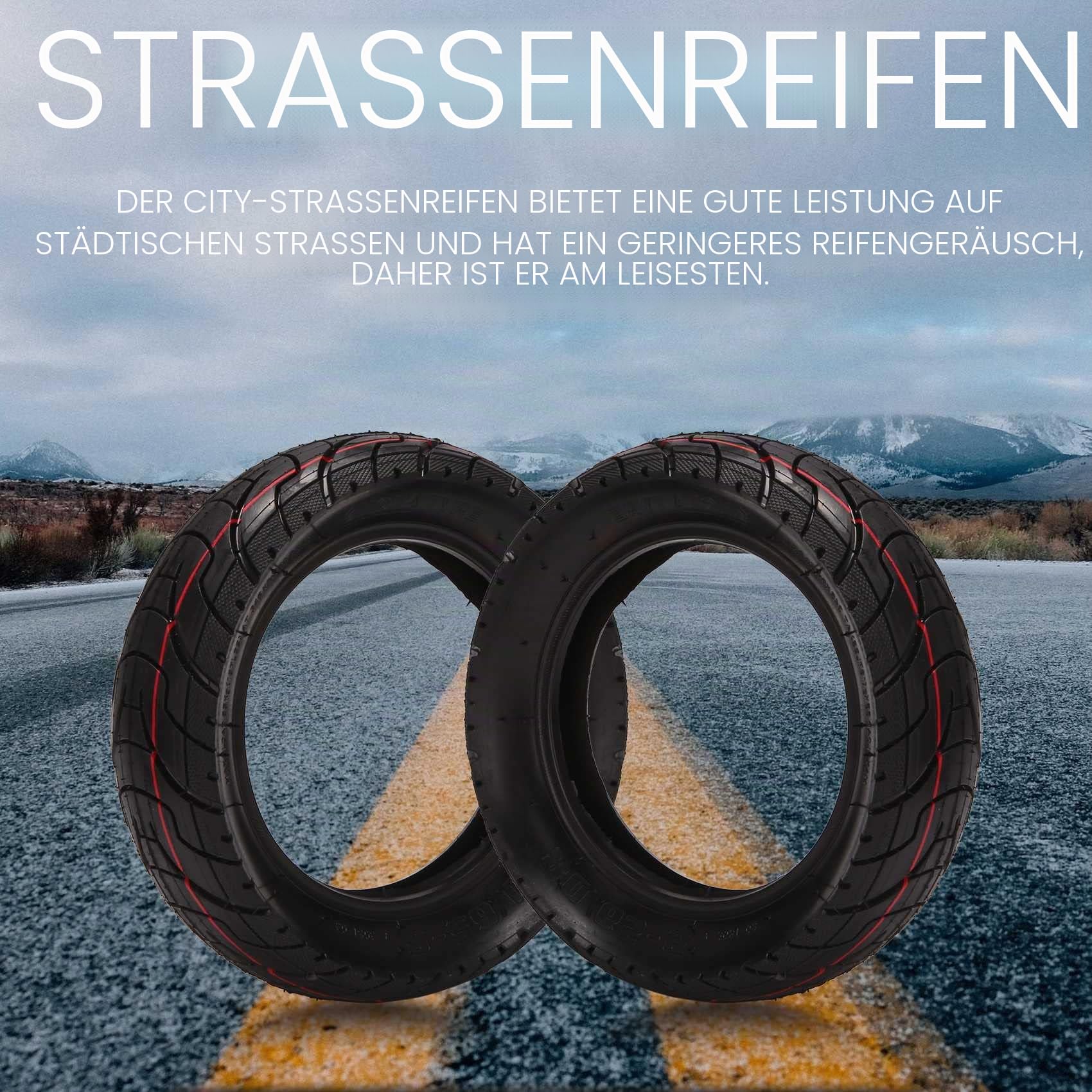 10 10X3.0 80/65-6 StraaEn Reifen Elektroroller Verdicken Verbreitern Den Aufblasbaren Reifen für 10X Pneumatikteil,2x Innenrohr,2x Außenrohr