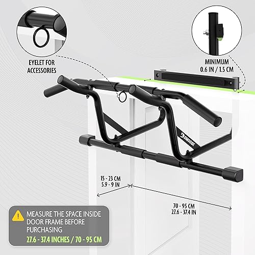 Miniatura 10 de DMoose Pull Up Bar for Doorway - Upto 350 Lbs Capacity, Chin Up Bar with No Screwing & No Slipping Hanging Bar with Padded Handles for Strength