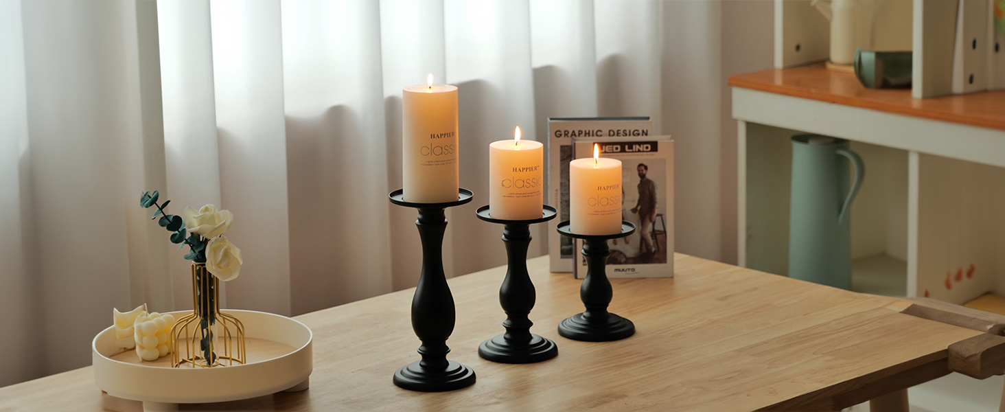 Gute Matte Black Taper Candle Holders - Set Of 8 Square Metal Centerpieces For Home, Wedding, Party - View #6
