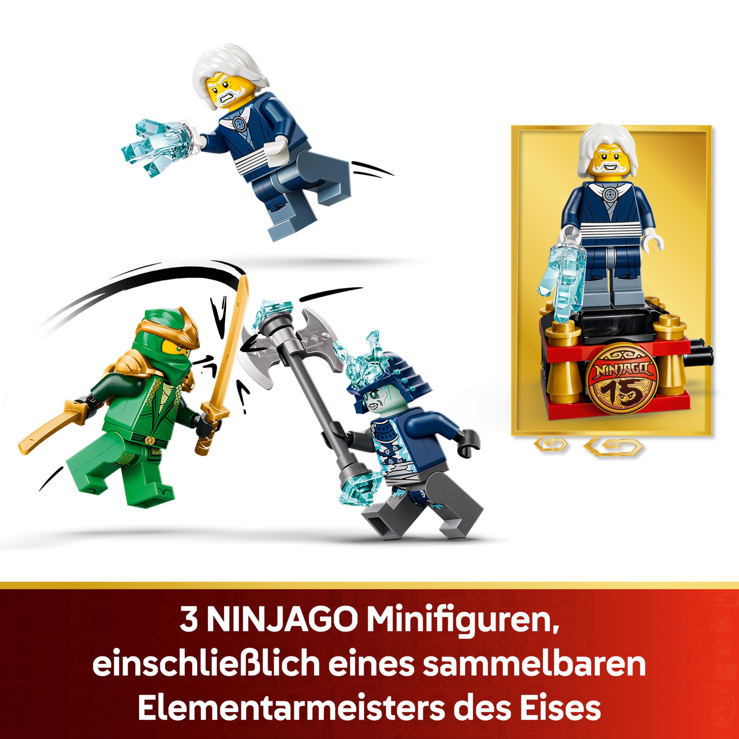 LEGO NINJAGO 15-jähriges Jubiläum: Lloyds Titan-Mech - Ninja Action Spielzeug mit sammelbarer Minifigur, Schild und Schwert - nostalgisches Geschenk für Jungen ab 14 Jahren und erwachsene Fans - 71860