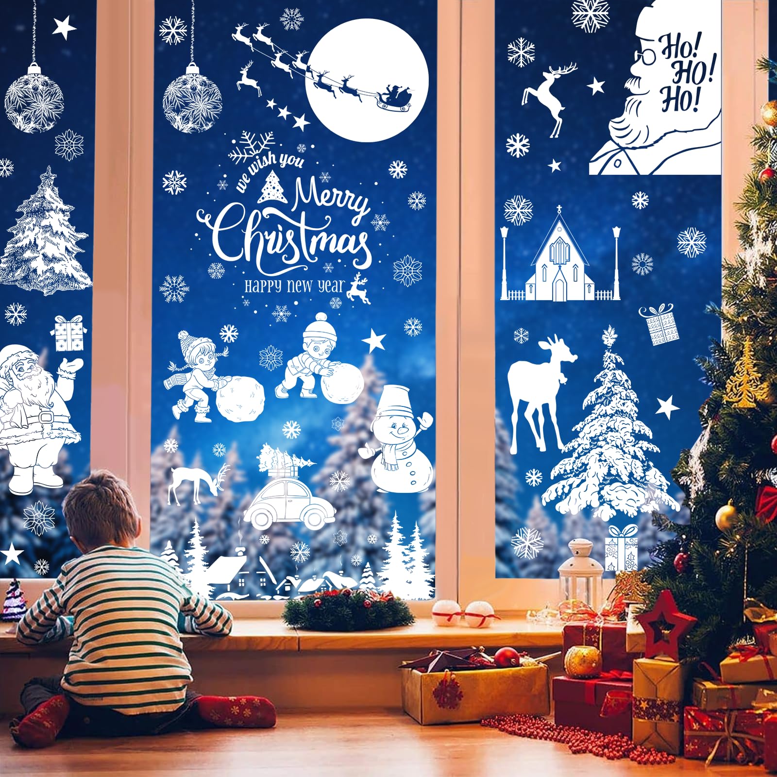 Fensterdeko Weihnachten Fensterbilder Weihnachten Fensterdeko Selbstklebend  PVC Rentier Weihnachtsman Schneeflocke 4 Blätter Fenstersticker Weihnachten  Fensterfolie Weihnachtsbilder Fenster Für Schaufenster,Vitrinen  Weihnachtsdeko Fenster, image size:1600x1600