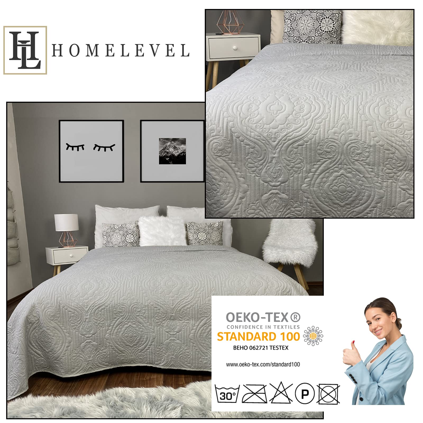 Bedsprei – sprei – eenpersoons – 160 x 245 cm – donkerbruin