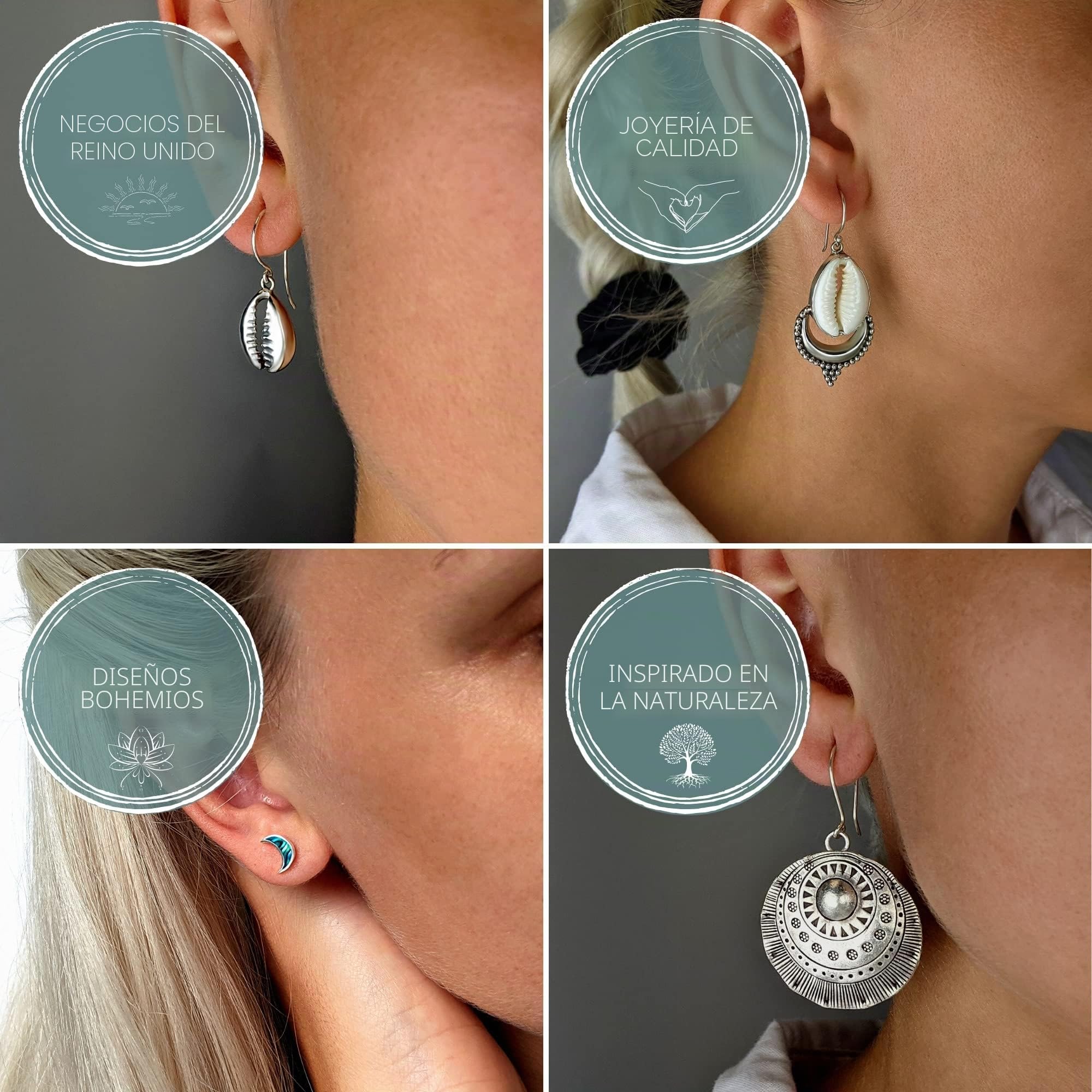 81stgeneration Karen Hill Tribe Pendientes de Plata con Espiral Plana | Aros Tribales de Plata Pura 999 para Mujer | Pendientes de Aro Bohemios Únicos para Festivales | Diseño Minimalista
