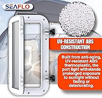 Vista 6 de SEAFLO Ventana rectangular para ojo de buey con plástico ABS y vidrio tintado, 16 x 8 pulgadas (blanco)