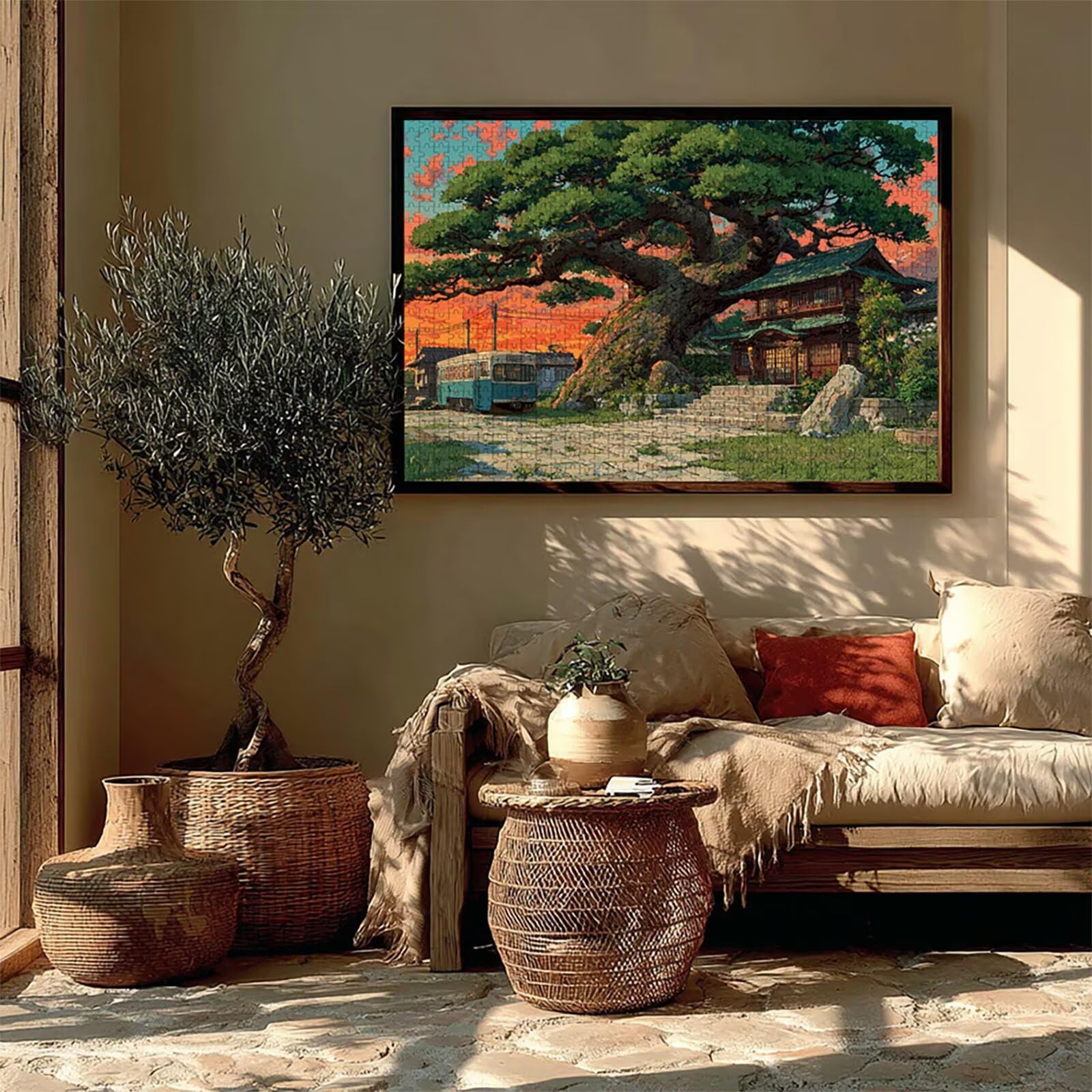 Kabine Holz Puzzles 156x105cm, Baum Jigsaw Puzzles 5000 Teile für Erwachsene Mit Box, EIN Herausforderndes Rätsel Game, Farbenfrohes Legespiel, Geeignet für die meisten Gruppen, Geschenke, 0-9375