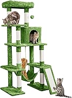 Vista 13 de Yaheetech - Árbol para gatos, estructura de juego de interior de 63 pulgadas con niveles múltiples, postes rascadores, hamaca y pelota colgante