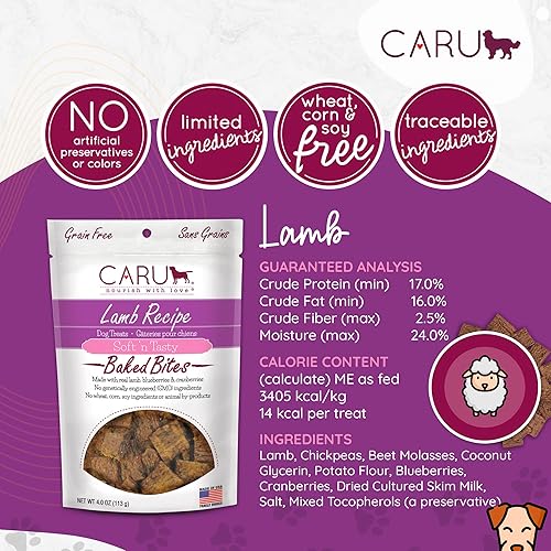 Miniatura 10 de CARU - Soft 'n Tasty Baked Bites - Golosinas para perros Wild Boar Bites - Deliciosas golosinas de entrenamiento - 3.75 oz.