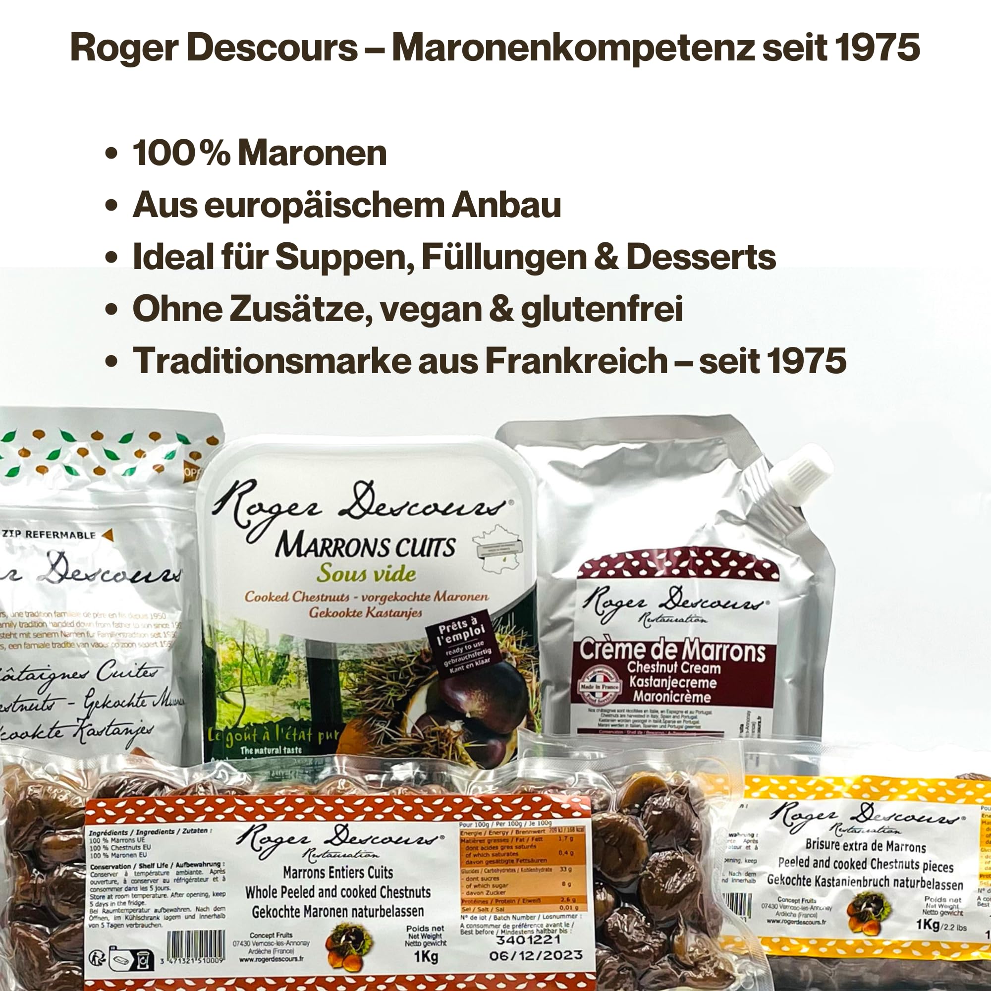 Maronenpüree 900g 3er Pack – Beilage, Suppen, Füllungen & Desserts