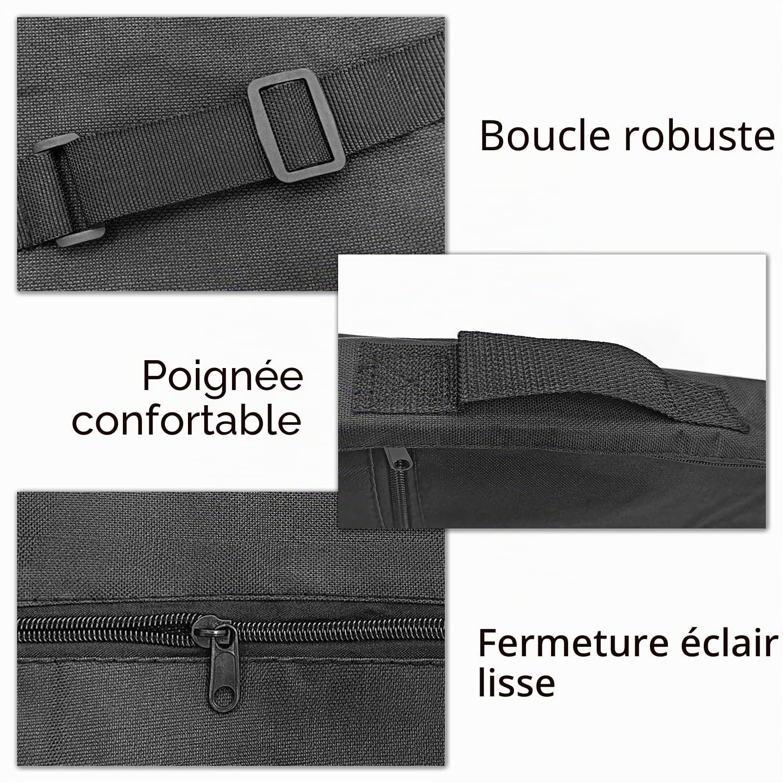 Housse de transport pour ukulélé de 53,3 cm avec sangles et sangles pour voyage, spectacle, concert (noir)