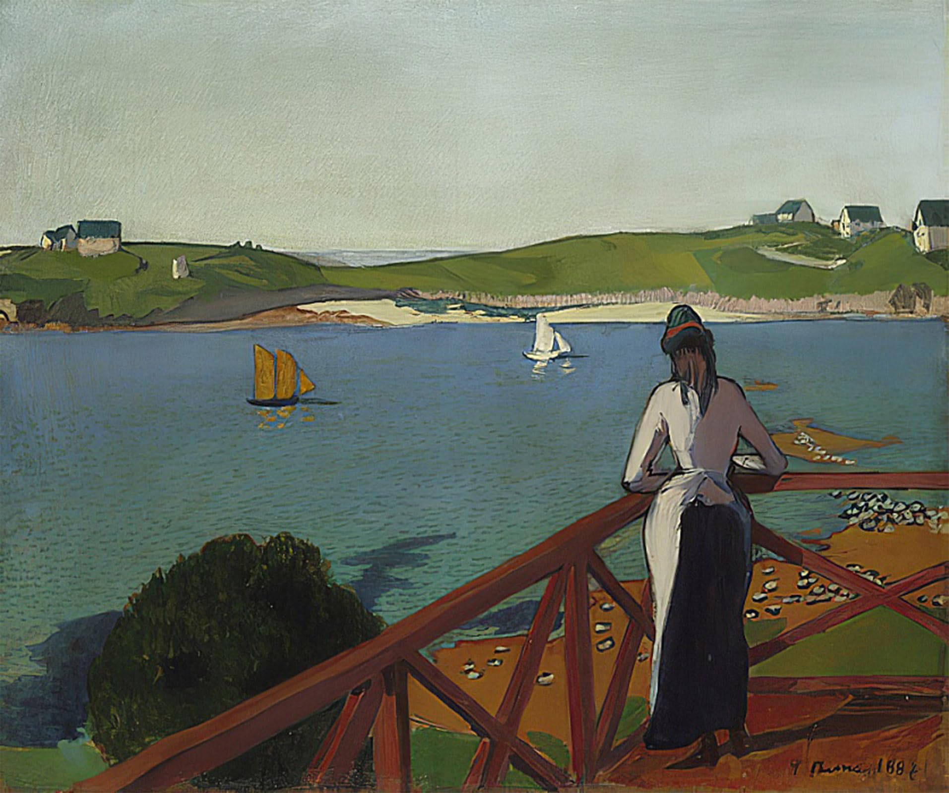 ARTXLXXBN Famous Art Print Poster Vintage Wall Art Nachmittag in Saint briac by Emile Bernard Canvas Art Poster for Home Decor 60x90cm